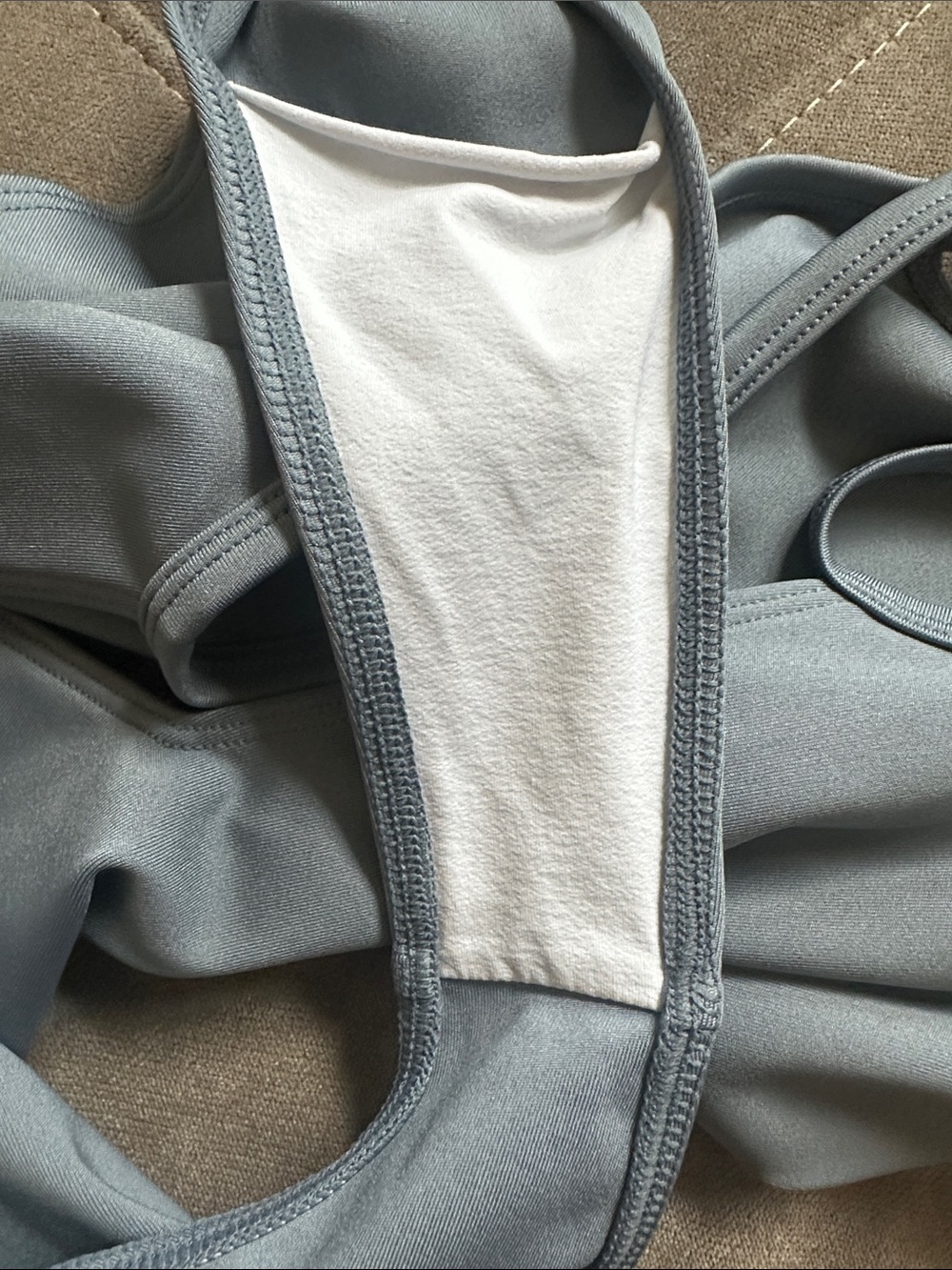 ALO Yoga Slate Grey Square-Neck One-Piece Swimsuit - Picture 6 of 7